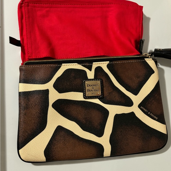Dooney & Bourke Brown and Cream Giraffe Print Clutch - Picture 5 of 6